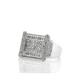 Men's Micro Pave Square Diamond Ring